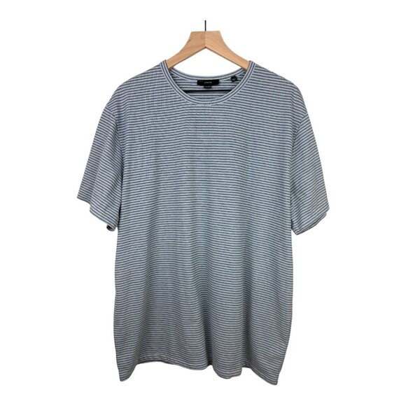 Vince | Men's Striped Cotton-Blend Short-Sleeve T-Shirt | Blue | XXL - Picture 1 of 8